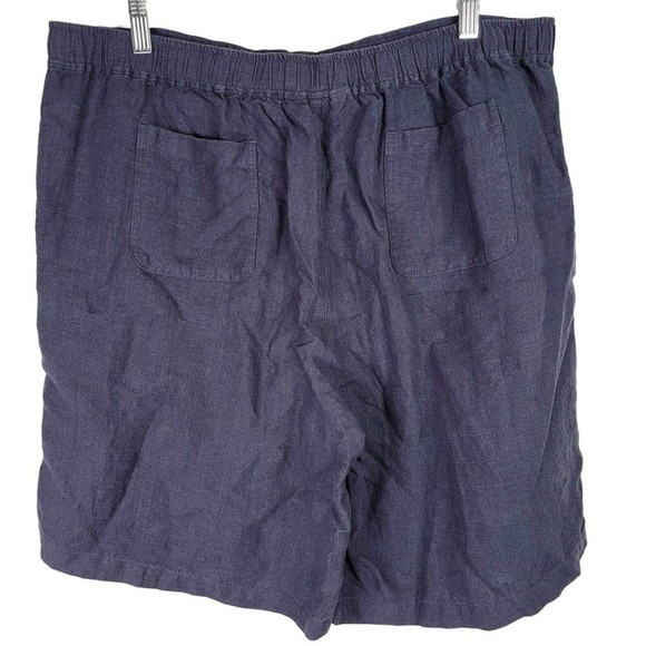 Orvis Womens Bermuda Shorts Linen Drawstring Resort Size Large Blue Gray - Picture 3 of 10